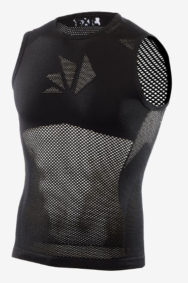 Sixs Intimo Smanicato Leggero A Rete Core Nero