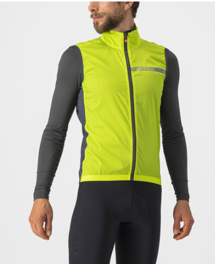 Castelli Gilet Antivento Squadra Stretch Giallo Fluo