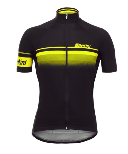 Santini Maglia Estiva Mare Nero/Giallo Fluo