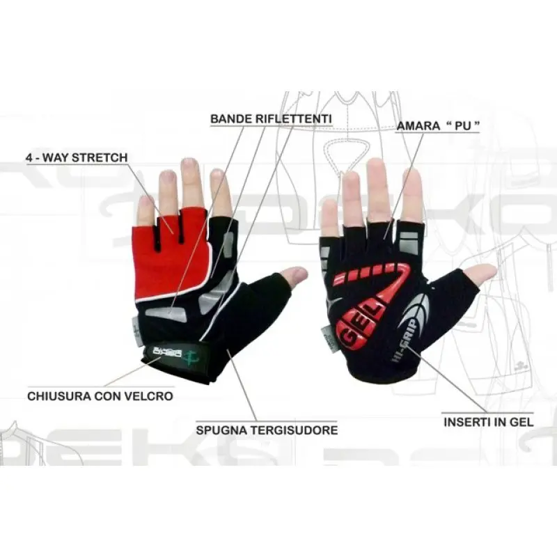 Deko Hi Grip Summer Gloves Red/Black A02344