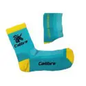 Kit 3 Pairs Caliber Team Astana Socks Light Blue/Yellow 9cm