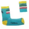 Kit 3 Pairs Caliber Team Astana Italia Socks Light blue/yellow 9cm KIT 3