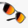 100% Hudson Crystal Grey HiPER Red Mirror Lens 61028-255-43 Sunglasses