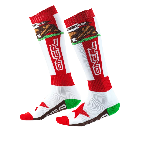 O'Neal Pro California Red/White/Brown Sock 0356-753