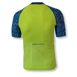 Biotex Ultra Smart Checked Short Sleeve Jersey Lime/Blue
