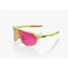 100% Occhiali S2 Matte Washed Out Neon Yellow Purple Mirror Lens 61003-262-01