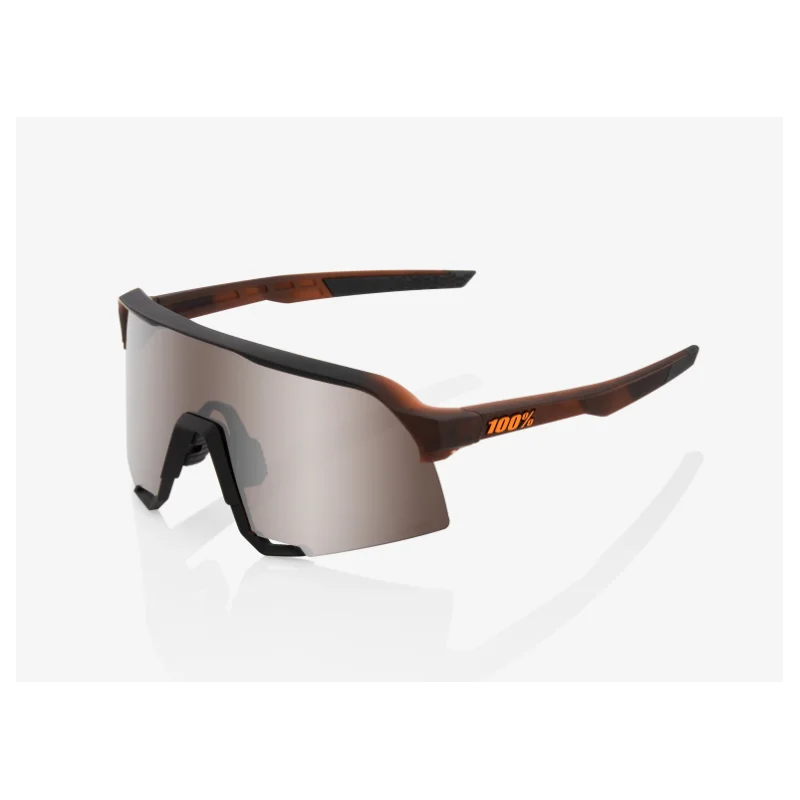 100% Sunglasses S3 Matte Translucent Brown Fade HiPER Silver Mirror 61034-404-01