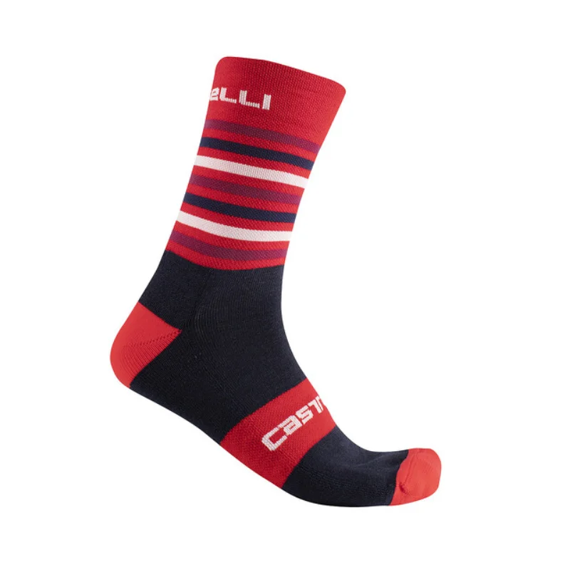 Castelli Socks Flock 15 Red/Savile Blue 17560_023
