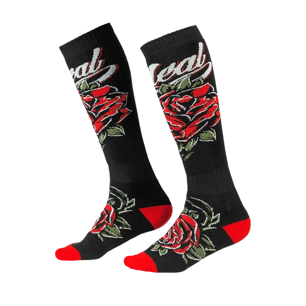 O'Neal Pro Roses Black/Red MX Sock 0356-767