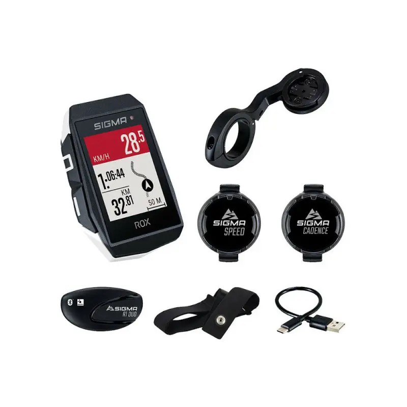 Sigma Ciclocomputer Rox 11.1 Gps Evo White Sensor Set