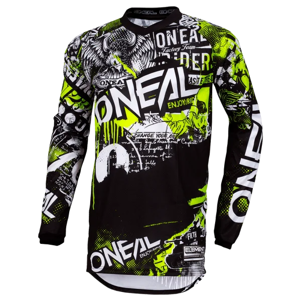 O'Neal Element Attack Black/Neon Yellow 0008 Jersey