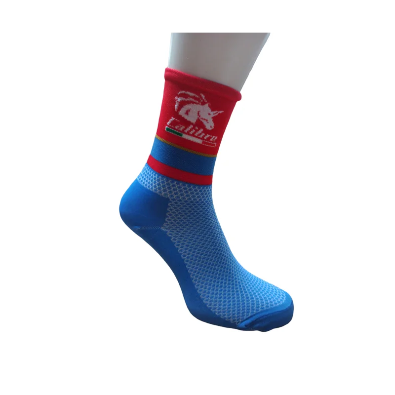 Kit 3 Pairs Caliber Team Bahrain Socks Red/Light Blue 13cm KIT 3