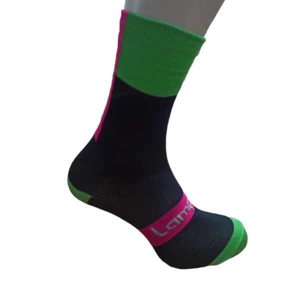 KIT 3 Pairs Lampre Team Socks Black/Green 18cm KIT 3