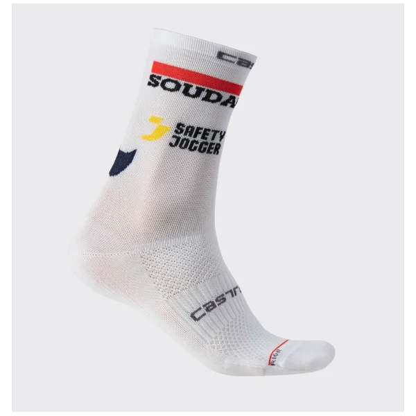 Castelli Calzini Estivi  Rosso Corsa Pro 15 Soudal Quick Step Bianco