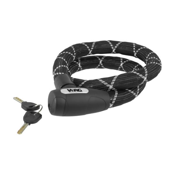 Wag Python reinforced cable padlock Ø18 black/silver
