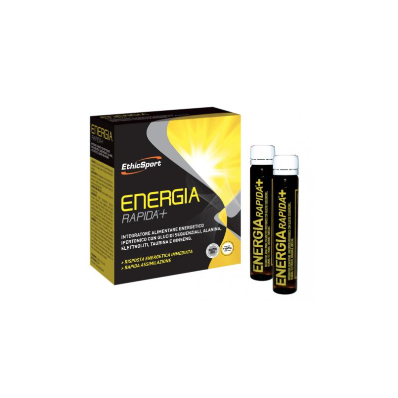 EthicSport Integratori Energia Rapida+ 10 flaconi da 25 g