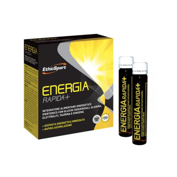 EthicSport Integratori Energia Rapida+ 10 flaconi da 25 g