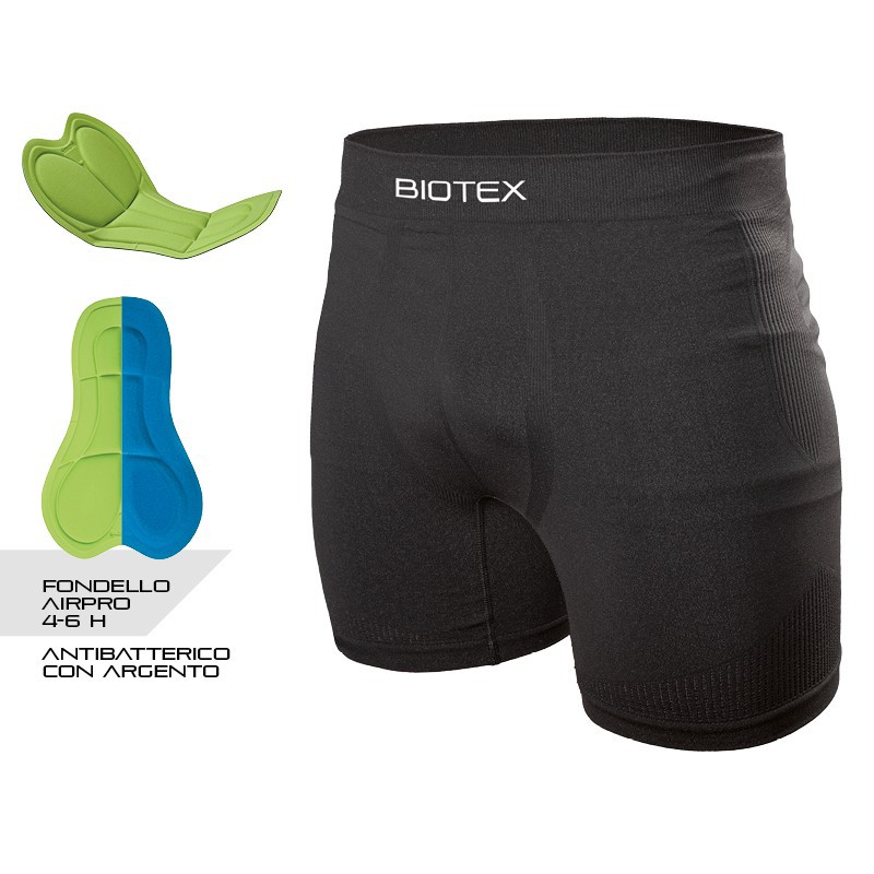 Biotex Seamless boxer underwear with black chamois