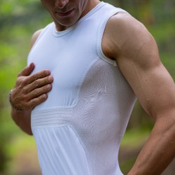 Biotex Seamless Windproof Sleeveless Underwear White