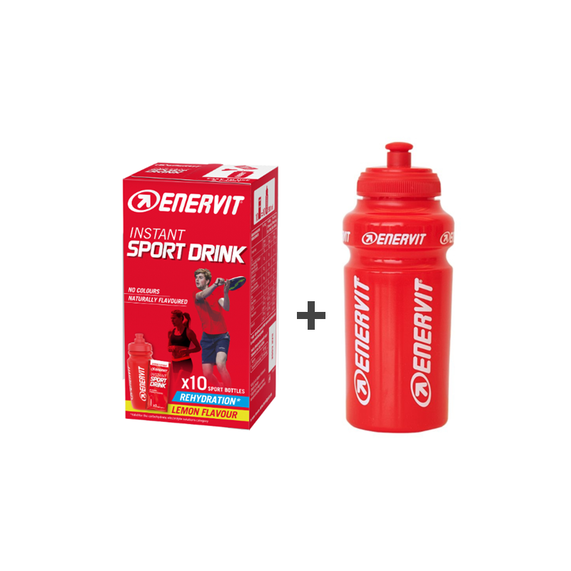 Enervit Instant Sport Drink Lemon 10x16gr. + FREE water bottle