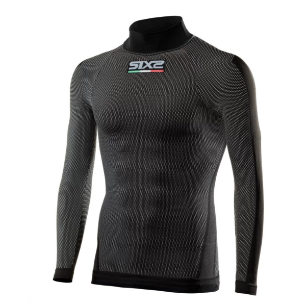 Sixs Long Sleeve Turtleneck Underwear Black Carbon