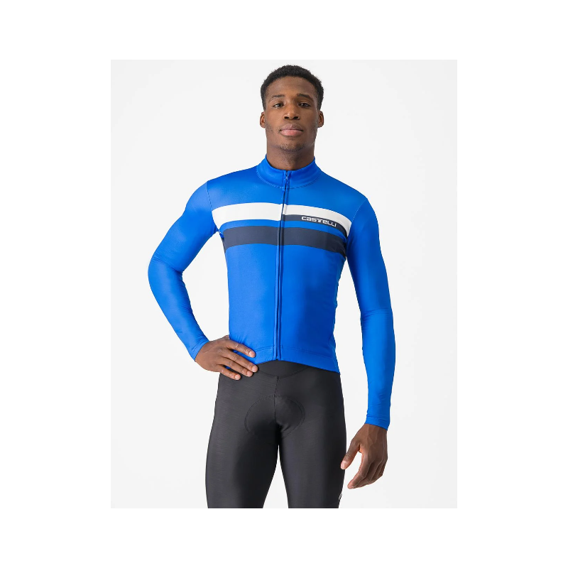 Castelli Maglia Invernale Lineare Azzurro Italia/Blu/Bianco