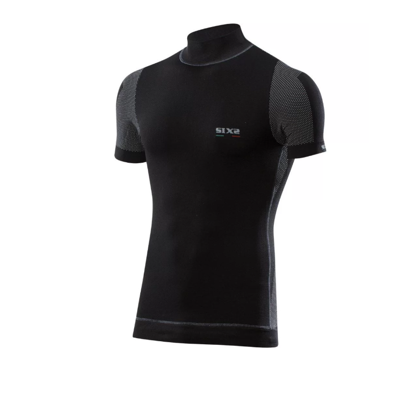 Sixs Windshell Short Sleeve Turtleneck Underwear Black Carbon