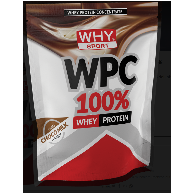 Whysport Proteine Concentrate Del Siero Del Latte WPC 100% Whey 1Kg