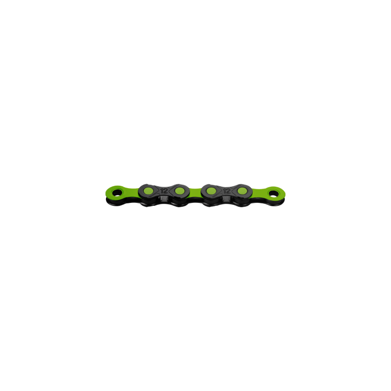 Kmc DLC12 Waxed 12s Chain 126links Black/Green