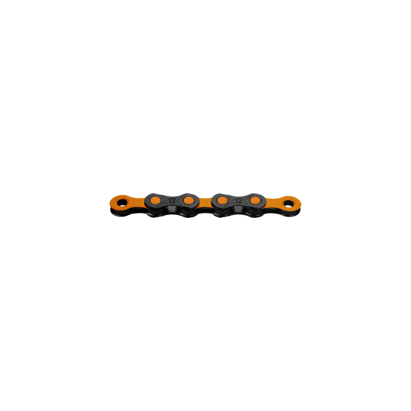 Kmc DLC12 Waxed 12s Chain 126links Black/Orange