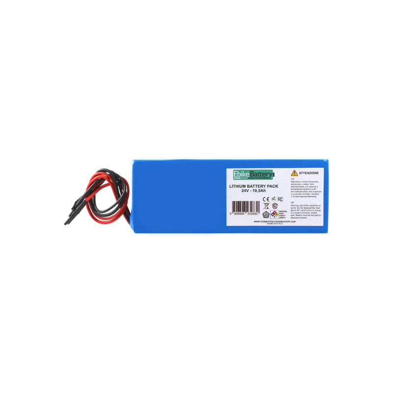 EbikeBattery Pacco Batterie al Litio per E-Bike 24V 10,5AH