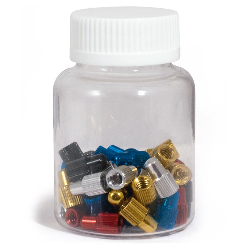 Anima Set of 50 Presta Valve Caps in Ergal Assorted Colors