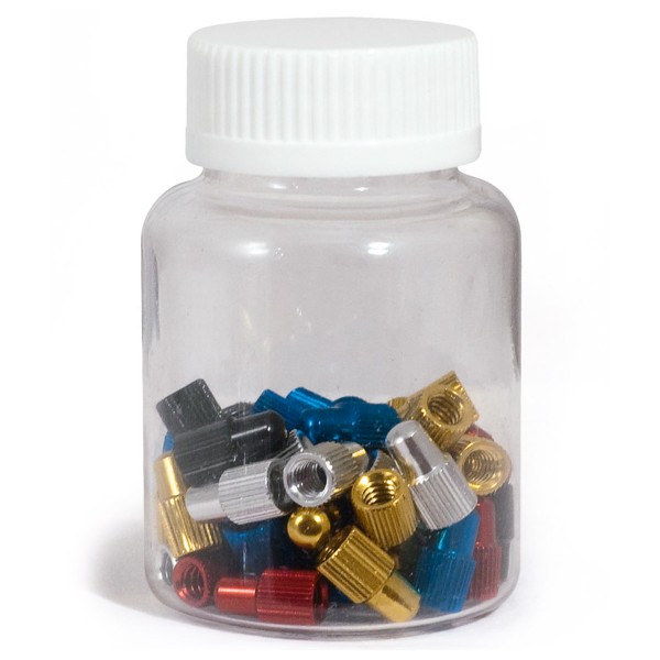 Anima Set of 50 Presta Valve Caps in Ergal Assorted Colors