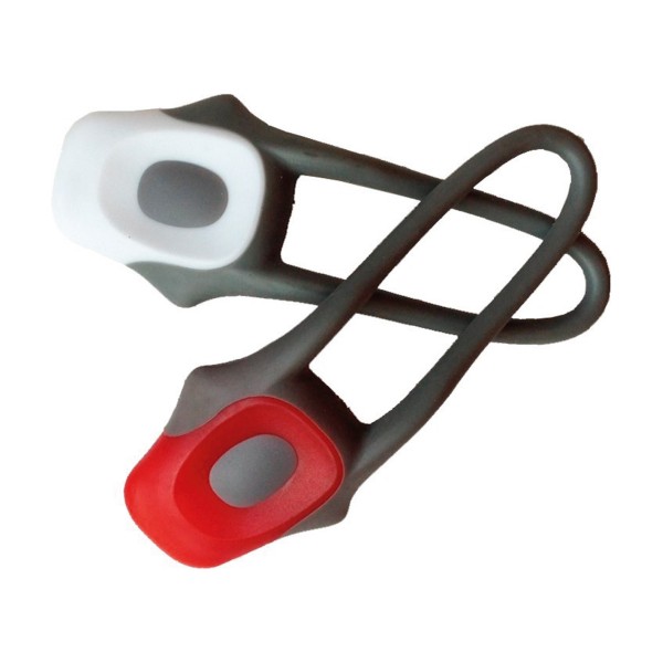 Eleven White/red silicone Powerled front/rear LED lights kit with 1 LED batteries