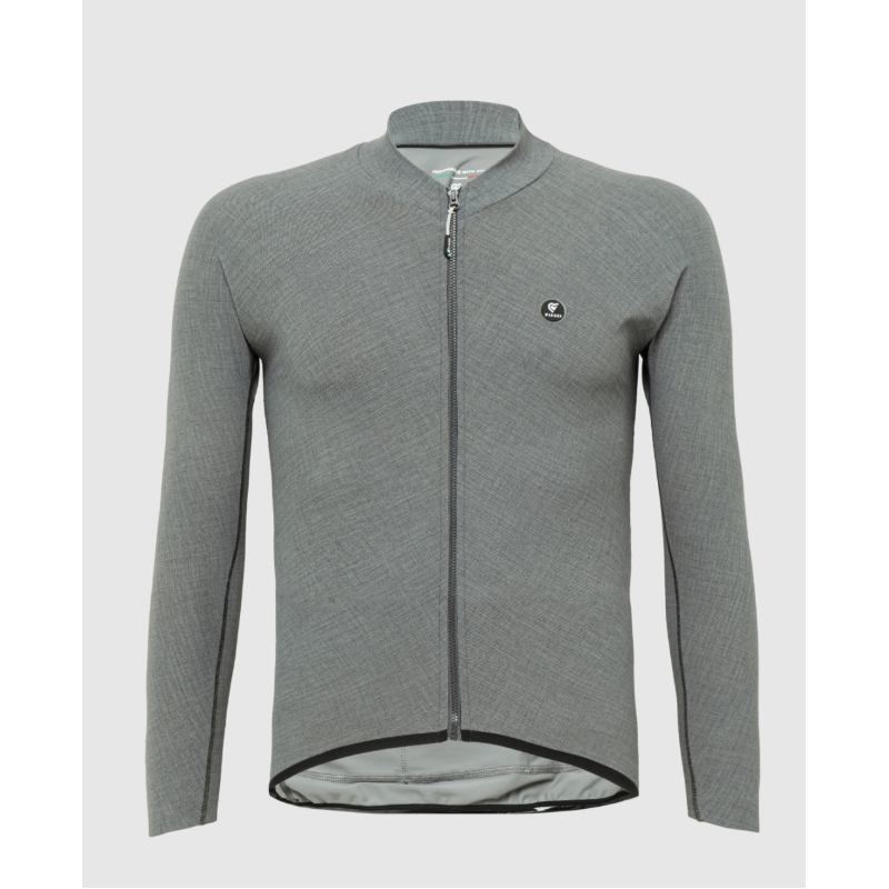 Pissei First Leather Winter Sweater Grey Melange