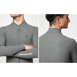 Pissei First Leather Winter Sweater Grey Melange