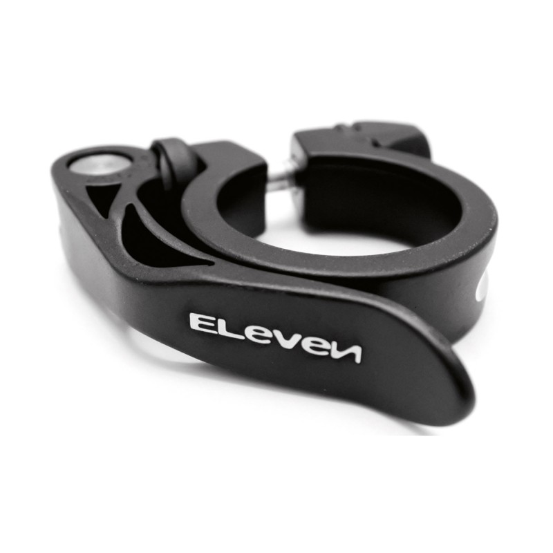 Eleven Aluminum seatpost clamp diam. 35mm black/silver edges with quick lock lever