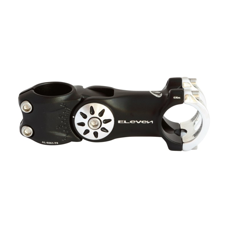Eleven Attacco Mtb regolabile alu 1-1/8" x 125mm -20°/+40° nero/testa grigia