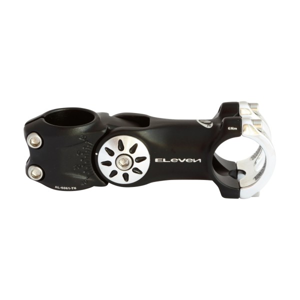 Eleven Attacco Mtb regolabile alu 1-1/8" x 125mm -20°/+40° nero/testa grigia