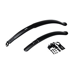 Eleven MTB and Trekking quick release mudguard kit (max 2.125") in black plastic