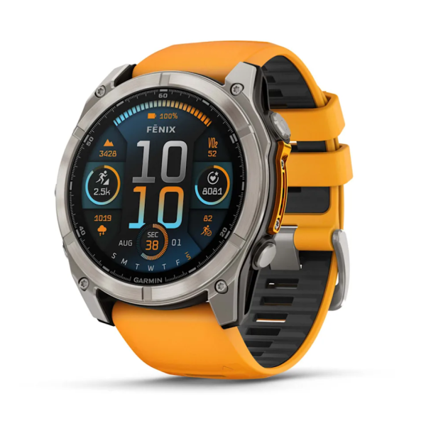 copy of Garmin Fenix 8 Amoled Sapphire Titanium & Spark Orange 47mm