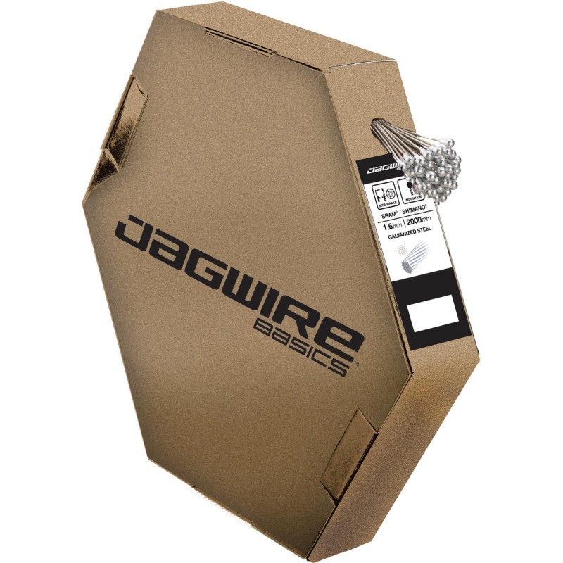 Jagwire Brake Cable 1.6mm Basics Smooth Galvanized Steel Shimano Road/SRAM 2000mm (100 pcs)
