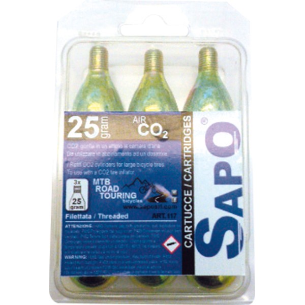 Sapo Blister da nr. 3 cartucce CO2 25 gr.