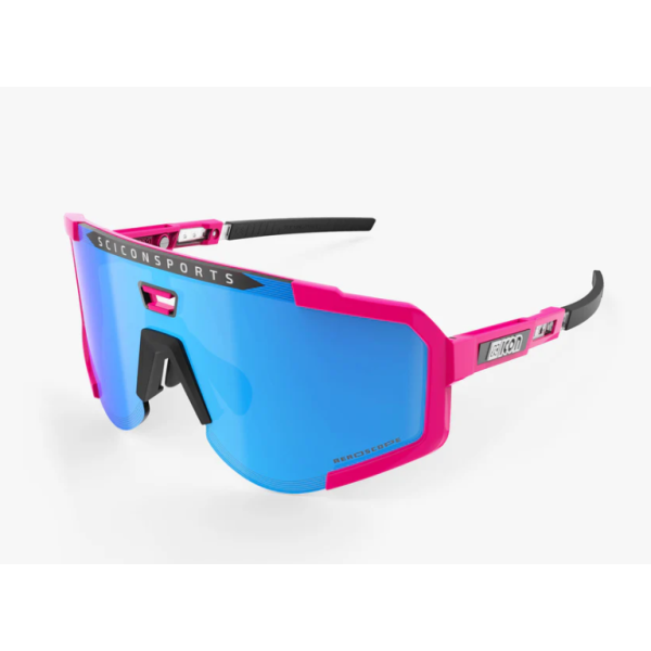Scicon Sports Aeroscope Glasses Pink Fluo Multimirror Blue