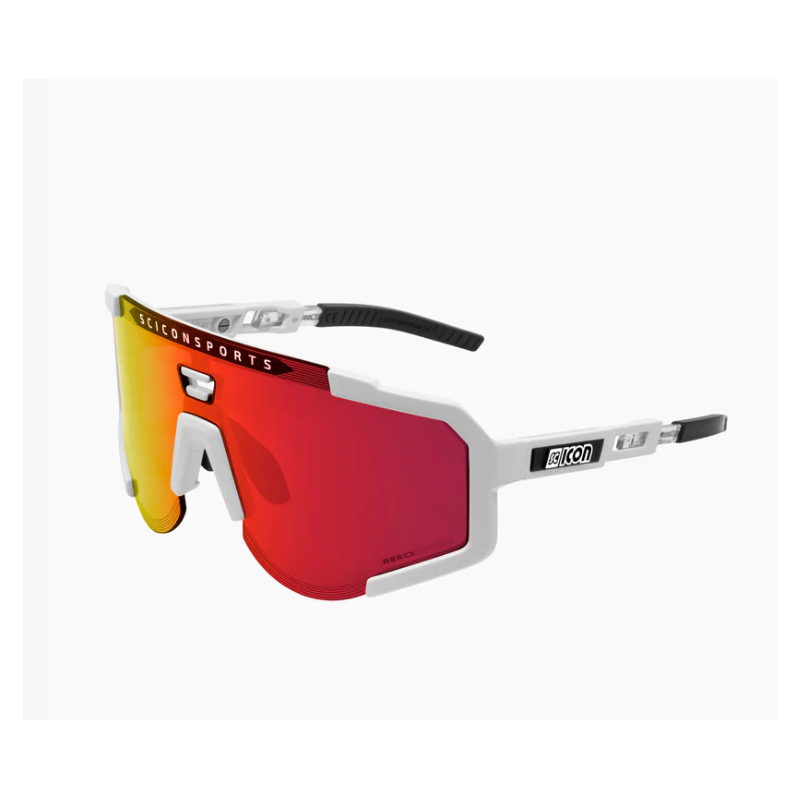 Scicon Sports Aeroscope Glasses White Gloss Multimirror Red