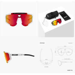 Scicon Sports Aeroscope Glasses White Gloss Multimirror Red