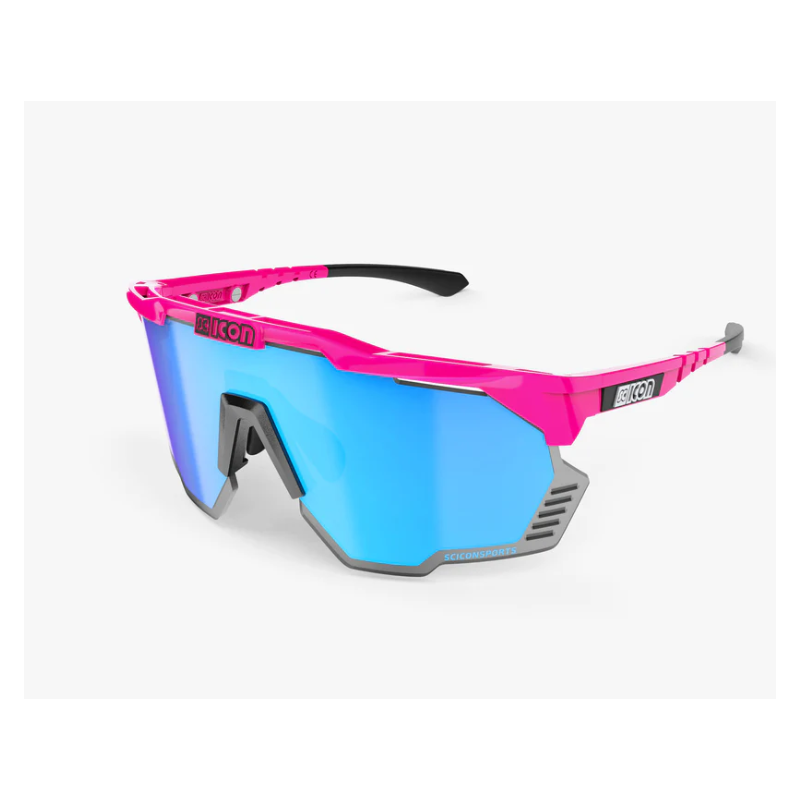 Scicon Sports Occhiali Aeroshade Kunken Pink Fluo Multimirror Blue