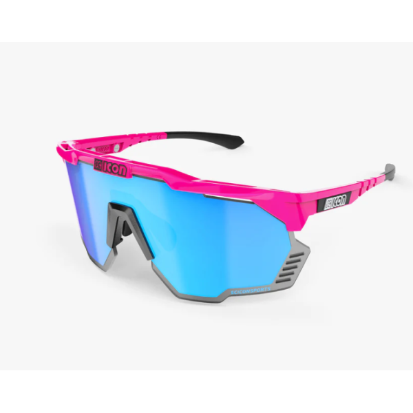Scicon Sports Occhiali Aeroshade Kunken Pink Fluo Multimirror Blue