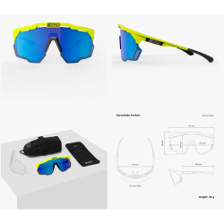 Scicon Sports Occhiali Aeroshade Kunken Yellow Fluo Multimirror Blue