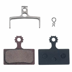 FSA Semi-metallic brake pads w/rear plate.